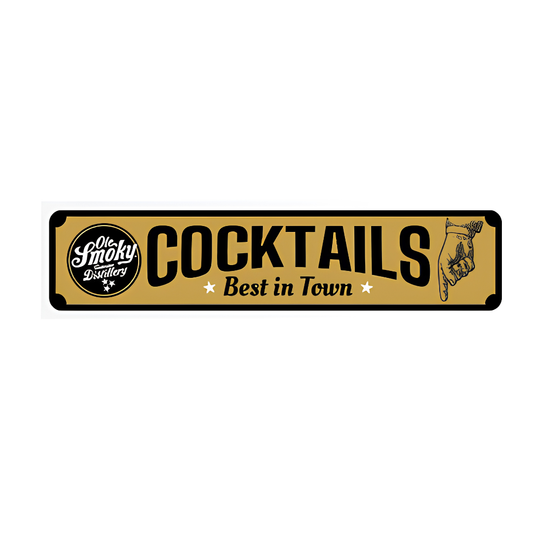 Placa Metálica "Best Cocktails " 4x18